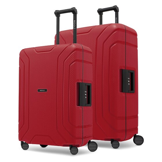Redolz Essentials 15 Set di valigie a 4 ruote 2 pezzi con chiusura a tre punti