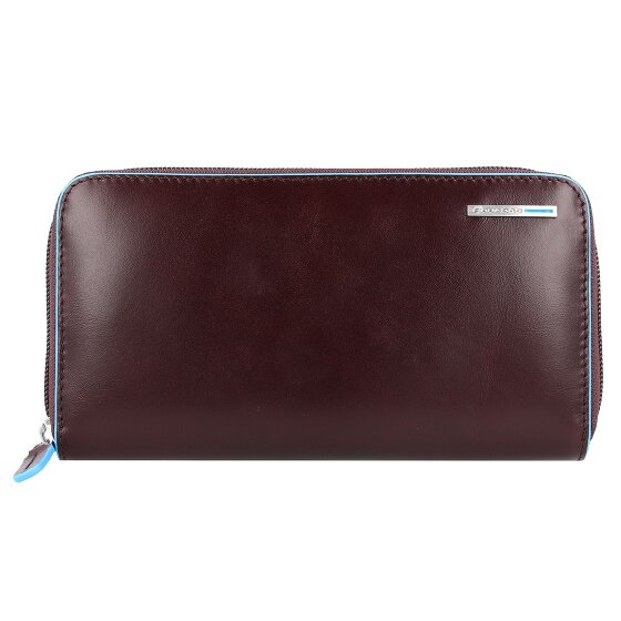Piquadro Portafoglio quadrato blu RFID in pelle 19 cm