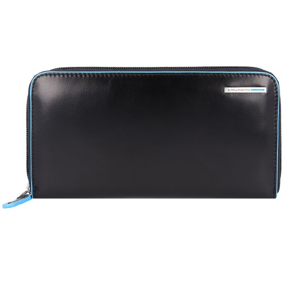Piquadro Portafoglio quadrato blu RFID in pelle 19 cm