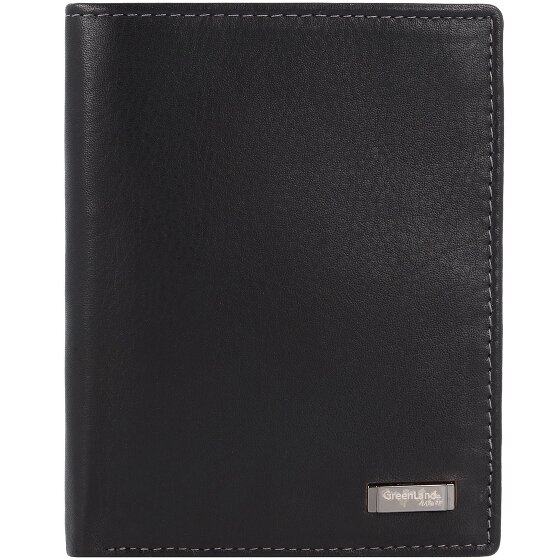 Greenland Nature Portafoglio in nappa nera RFID in pelle 9,5 cm