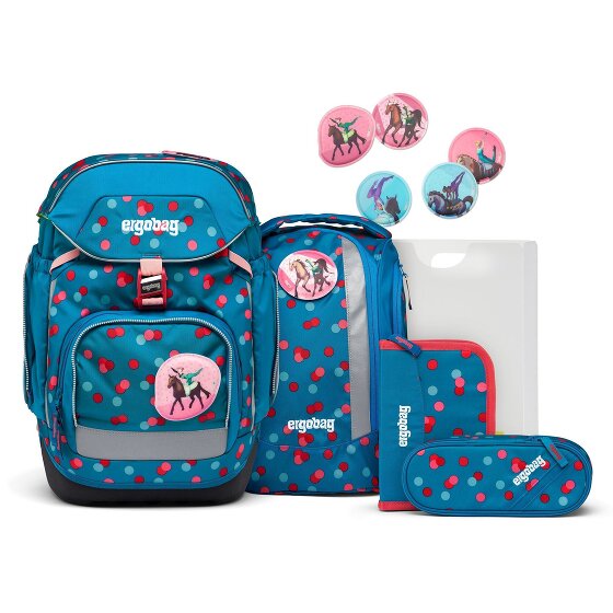 Ergobag Set di zaini per la scuola 6 pezzi, compreso il set di klettie