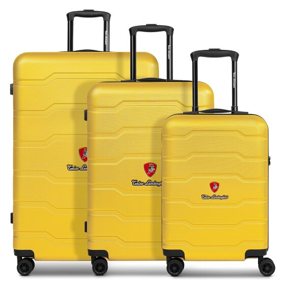 Tonino Lamborghini Bologna 4 ruote Set di valigie 3 pezzi