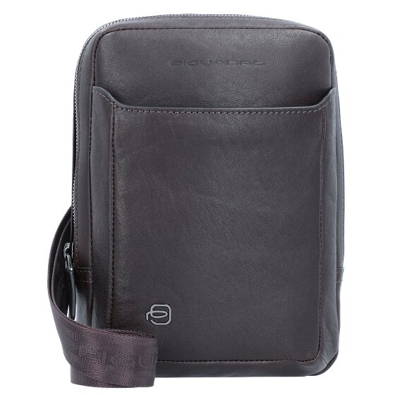 Piquadro Borsa a tracolla quadrata nera in pelle 17 cm