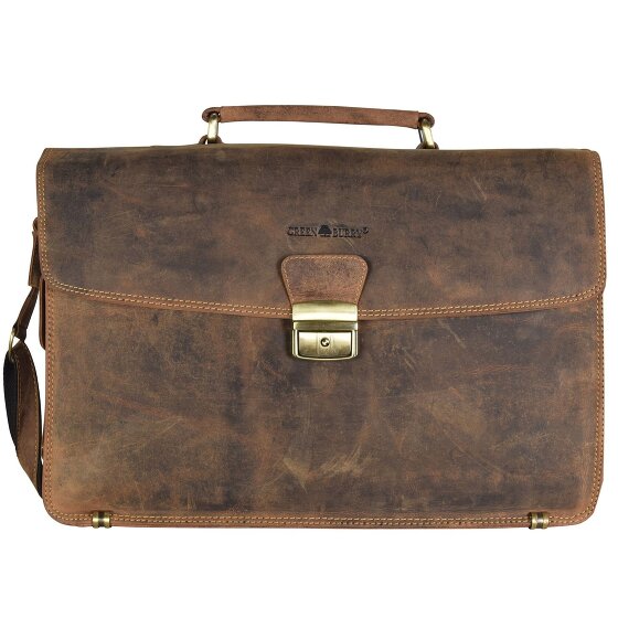 Greenburry Cartella vintage in pelle 40 cm con scomparto per computer portatile