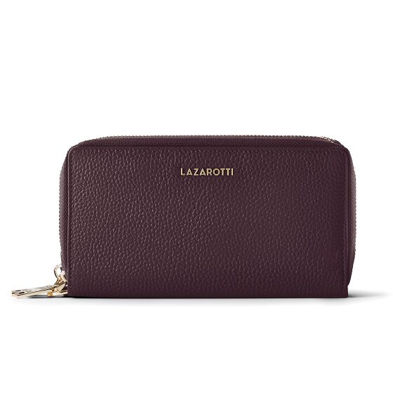 Lazarotti Portafoglio Bologna in pelle XL con doppia chiusura a zip, protezione RFID, 20 cm