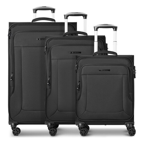Franky Melbourne 3.0 Set di valigie a 4 ruote, 3 pezzi, con piega elastica