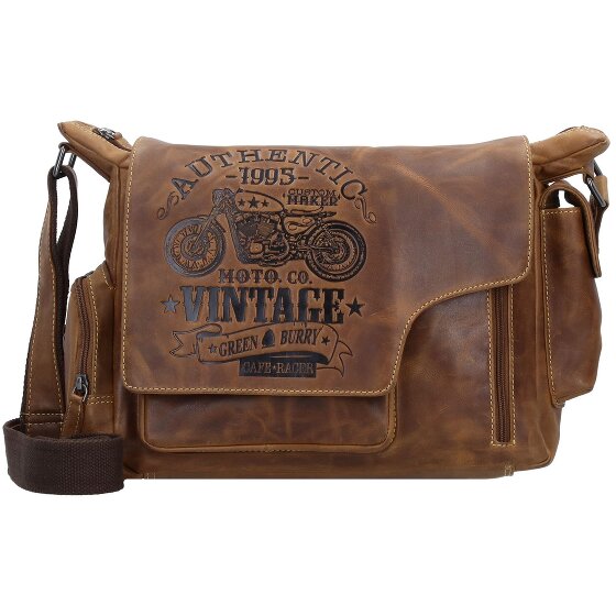 Greenburry Vintage Cafe Racer Messenger in pelle 39 cm