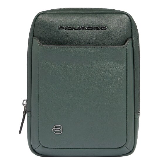 Piquadro Borsa a tracolla quadrata nera in pelle 17 cm