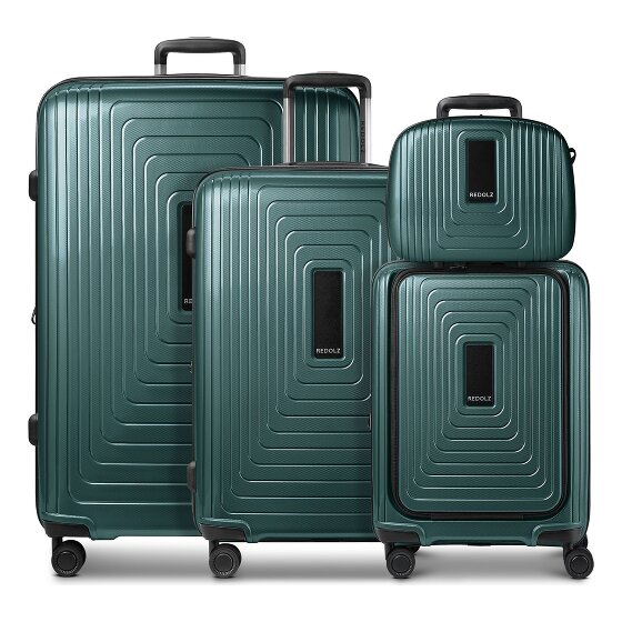 Redolz Set di valigie a 4 ruote Essentials14 Beautycase 4pcs con scomparto per laptop pieghevole ad espansione