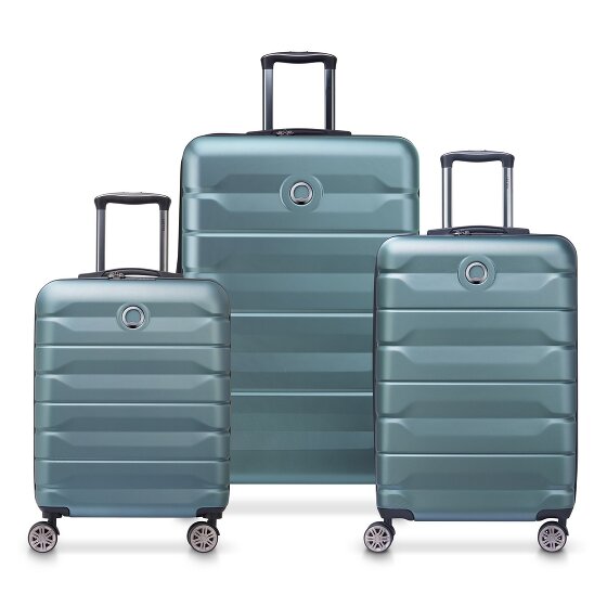 Delsey Paris Air Armour 4 ruote Set di valigie 3 pezzi con piega di espansione