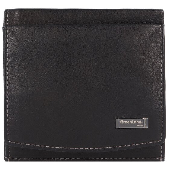 Greenland Nature Portafoglio in nappa nera RFID in pelle 9,5 cm