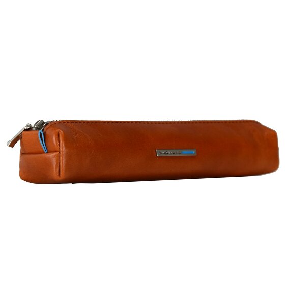 Piquadro Astuccio quadrato blu in pelle 18 cm