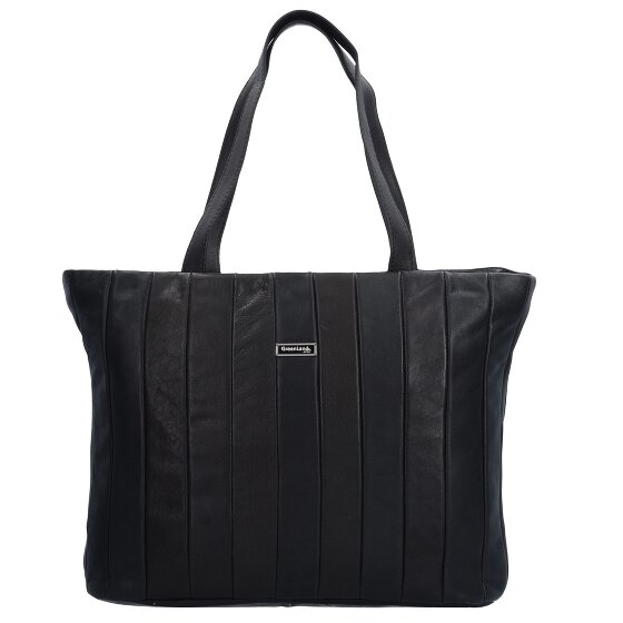 Greenland Nature Borsa Shopper in nappa nera in pelle 37 cm