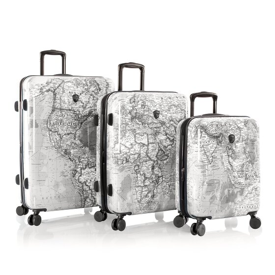 Heys Black Camo 4 ruote Set di valigie 3 pezzi con piega di espansione