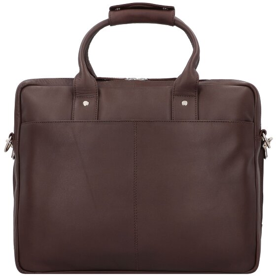 Dermata Cartella in pelle con scomparto per laptop da 39 cm