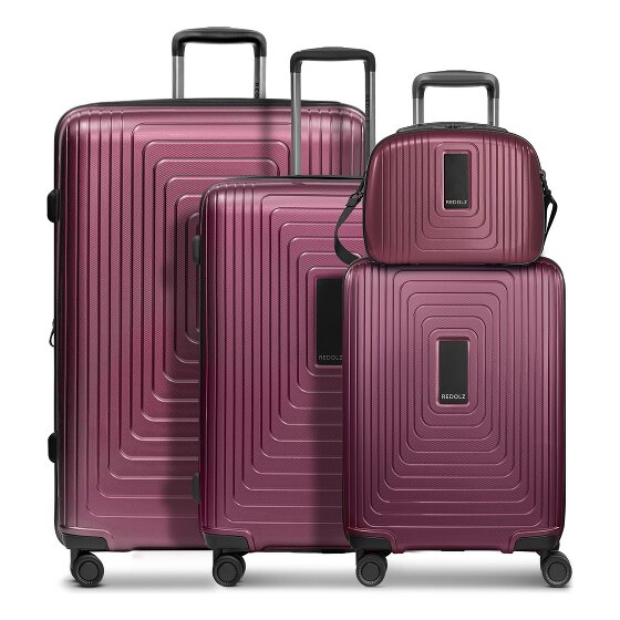 Redolz Set di valigie Essentials 14 a 4 ruote + beauty case 4 pezzi con piega elastica