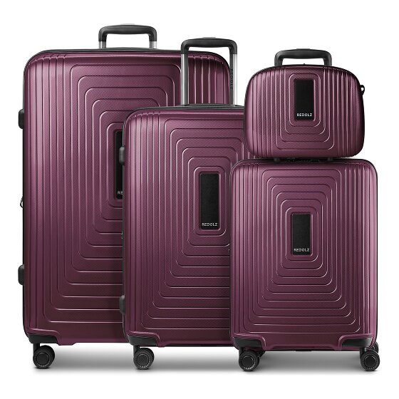 Redolz Set di valigie Essentials 14 a 4 ruote + beauty case 4 pezzi con piega elastica