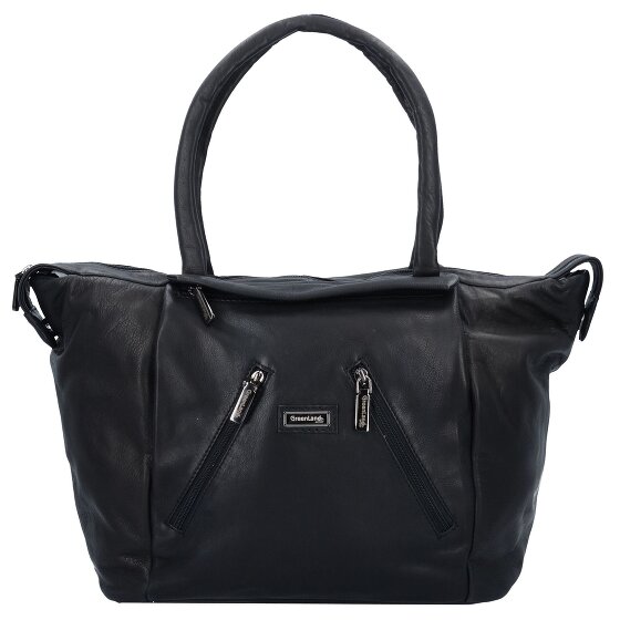 Greenland Nature Borsa Shopper in nappa nera in pelle 33 cm