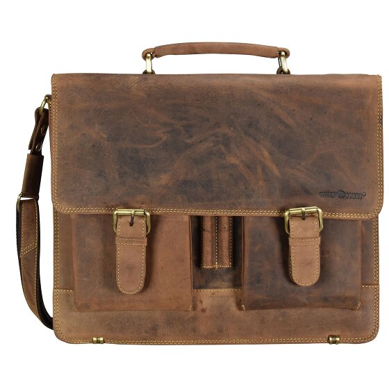 Greenburry Cartella vintage in pelle 40 cm con scomparto per computer portatile