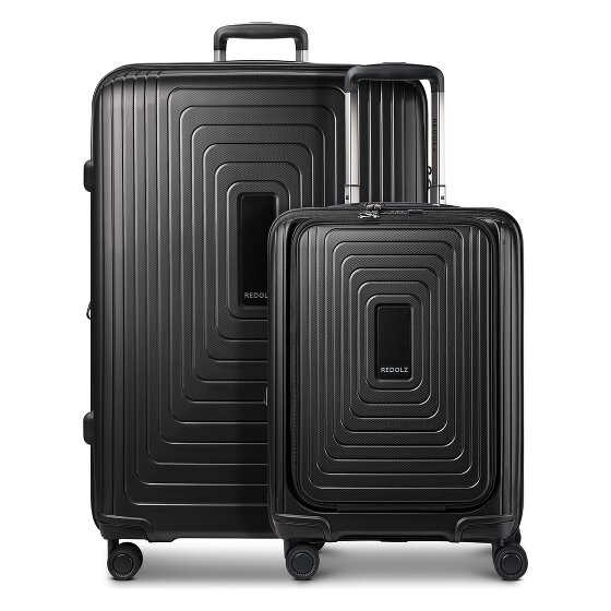 Redolz Set di valigie Essentials 14 a 4 ruote 2 pz. scomparto per laptop con piega elastica