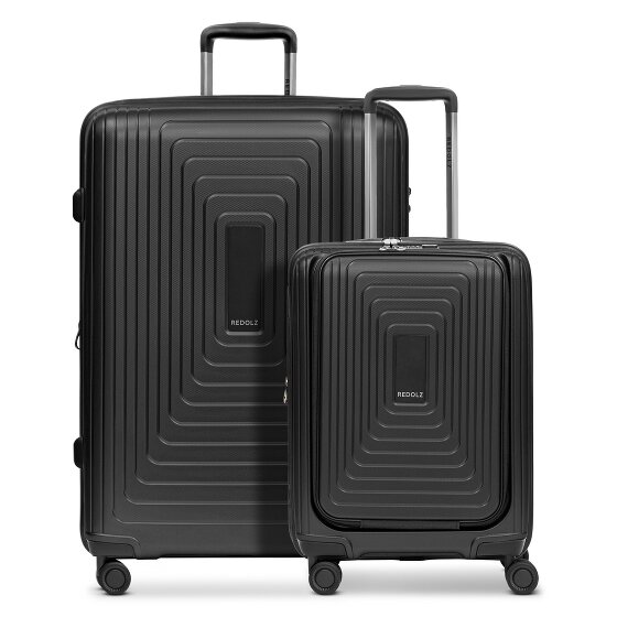 Redolz Set di valigie Essentials 14 a 4 ruote 2 pz. scomparto per laptop con piega elastica