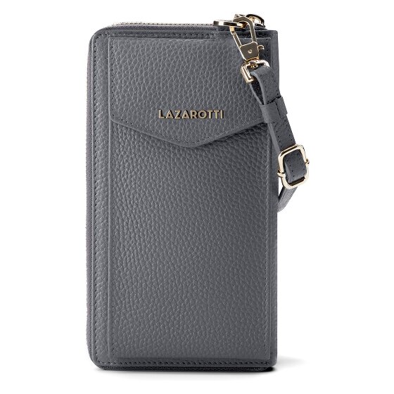 Lazarotti Bologna Portafoglio in pelle con zip Custodia per cellulare in pelle 19 cm