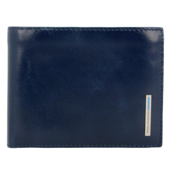 Piquadro Portafoglio quadrato in pelle blu 12,5 cm