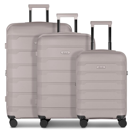 d&n South Dakota 4 ruote Set di valigie 3 pezzi con piega di espansione