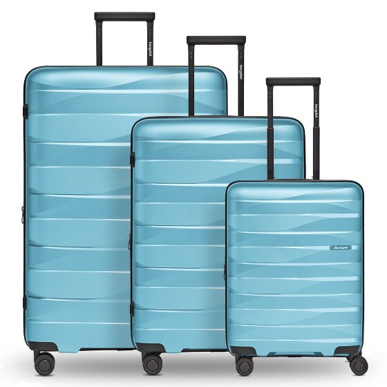 Bergpfeil Set di valigie da viaggio a 4 ruote, 3 pezzi, con ripiegamento elastico