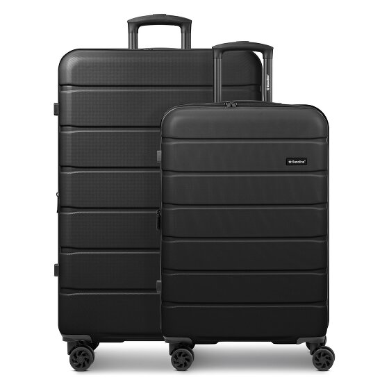 Saxoline Set di valigie Miami a 4 ruote S+L espandibile