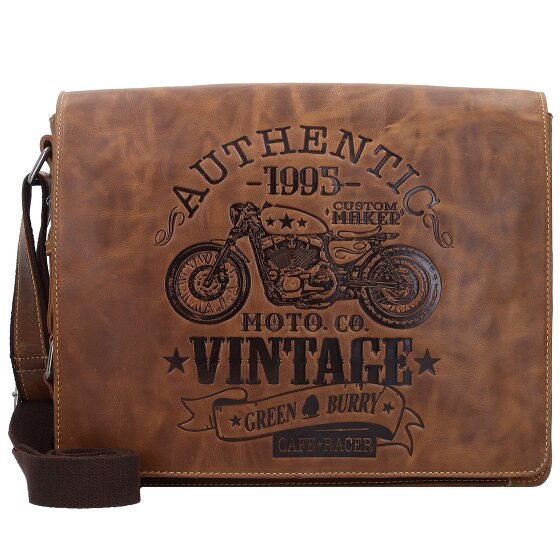 Greenburry Vintage Cafe Racer Messenger in pelle 33 cm