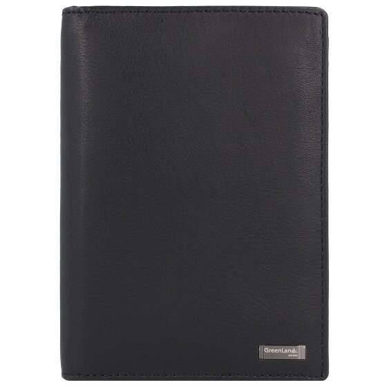 Greenland Nature Custodia per passaporto RFID in nappa nera 11,5 cm