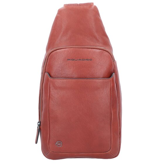 Piquadro Borsa a tracolla quadrata nera in pelle 20 cm