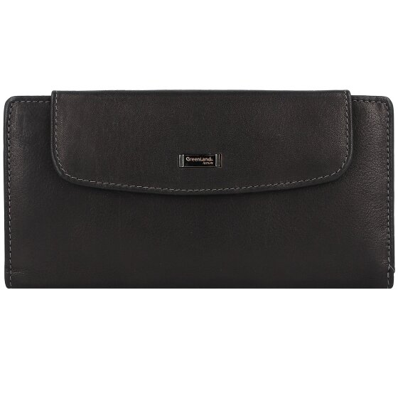 Greenland Nature Portafoglio in nappa nera RFID in pelle 19 cm