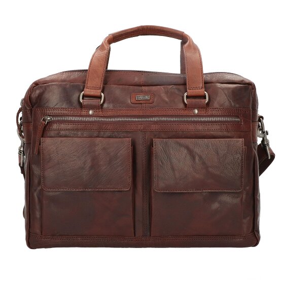 Spikes & Sparrow Cartella in pelle con scomparto per laptop da 41 cm