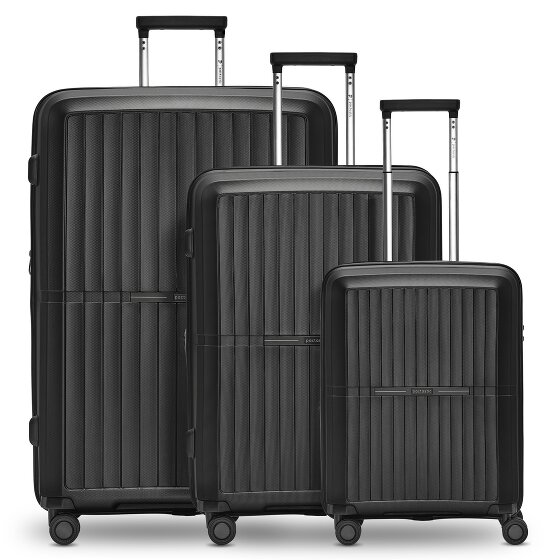 Pactastic Collection 01 Set di valigie a 4 ruote, 3 pezzi, con piega elastica