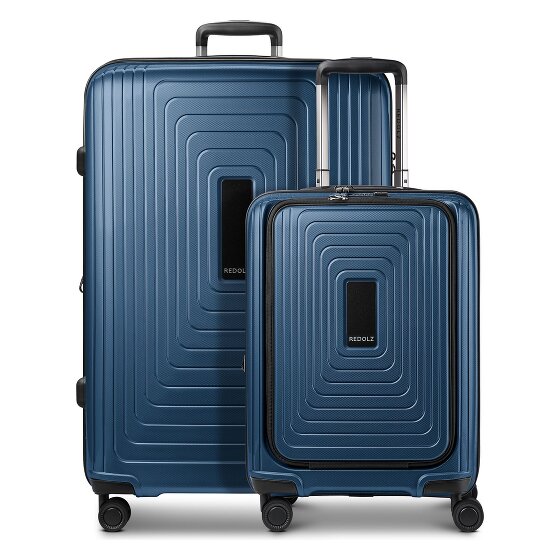 Redolz Set di valigie Essentials 14 a 4 ruote 2 pz. scomparto per laptop con piega elastica