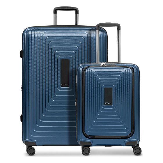 Redolz Set di valigie Essentials 14 a 4 ruote 2 pz. scomparto per laptop con piega elastica