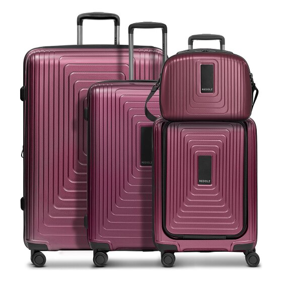 Redolz Set di valigie a 4 ruote Essentials14 Beautycase 4pcs con scomparto per laptop pieghevole ad espansione