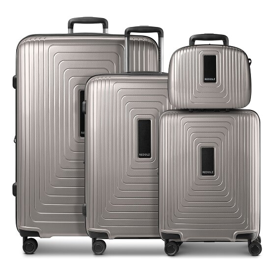 Redolz Set di valigie Essentials 14 a 4 ruote + beauty case 4 pezzi con piega elastica