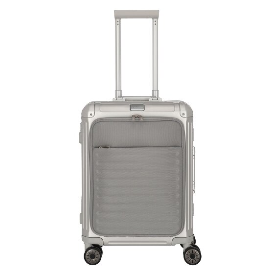 Travelite Next Trolley cabina a 4 ruote in Alluminio, 55 cm, scomparto per laptop