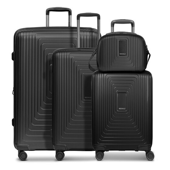 Redolz Set di valigie Essentials 14 a 4 ruote + beauty case 4 pezzi con piega elastica