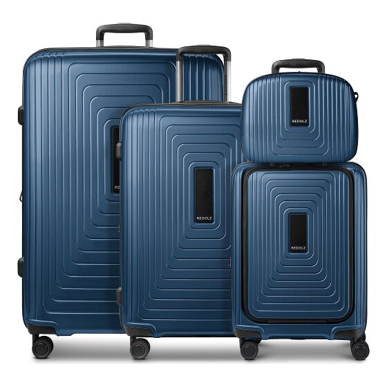 Redolz Set di valigie a 4 ruote Essentials14 Beautycase 4pcs con scomparto per laptop pieghevole ad espansione
