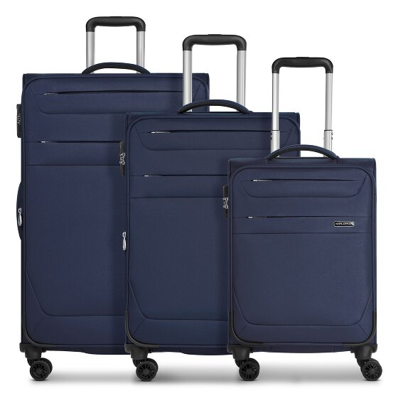 Worldpack Chicago 4 ruote Set di valigie 3 pezzi con piega di espansione