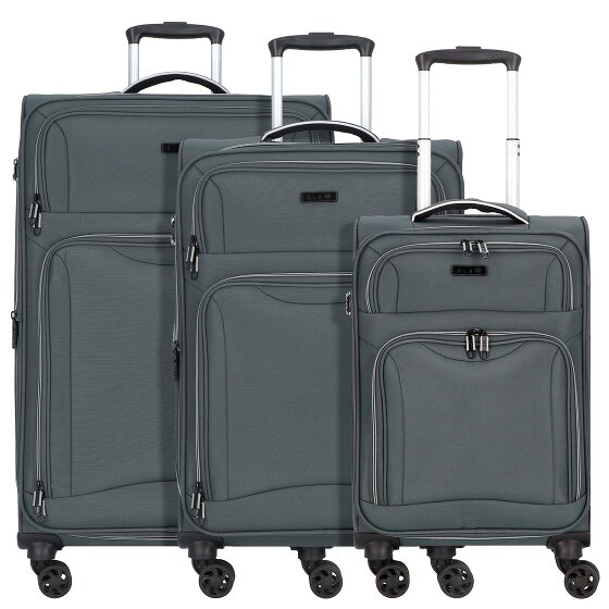 d&n Travel Line 9204 4 ruote Set di valigie 3 pezzi con piega di espansione