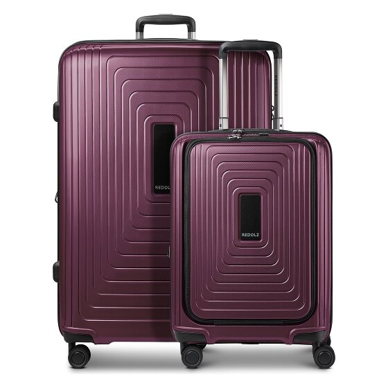 Redolz Set di valigie Essentials 14 a 4 ruote 2 pz. scomparto per laptop con piega elastica