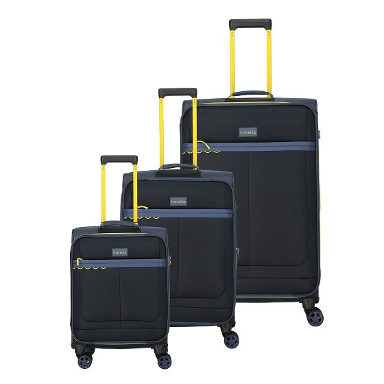 Travelite Color Craze 4 ruote Set di valigie 3 pezzi con piega di espansione