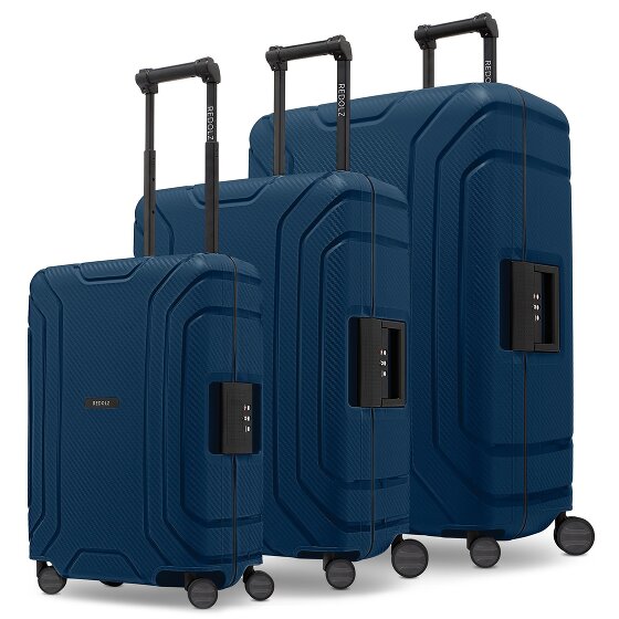 Redolz Set di valigie Essentials 15 a 4 ruote 3 pezzi con chiusura a tre punti