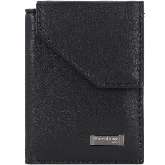 Greenland Nature Portafoglio in nappa nera RFID in pelle 7 cm