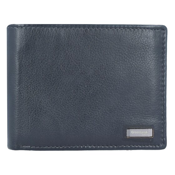 Greenland Nature Portafoglio in nappa nera RFID in pelle 12 cm